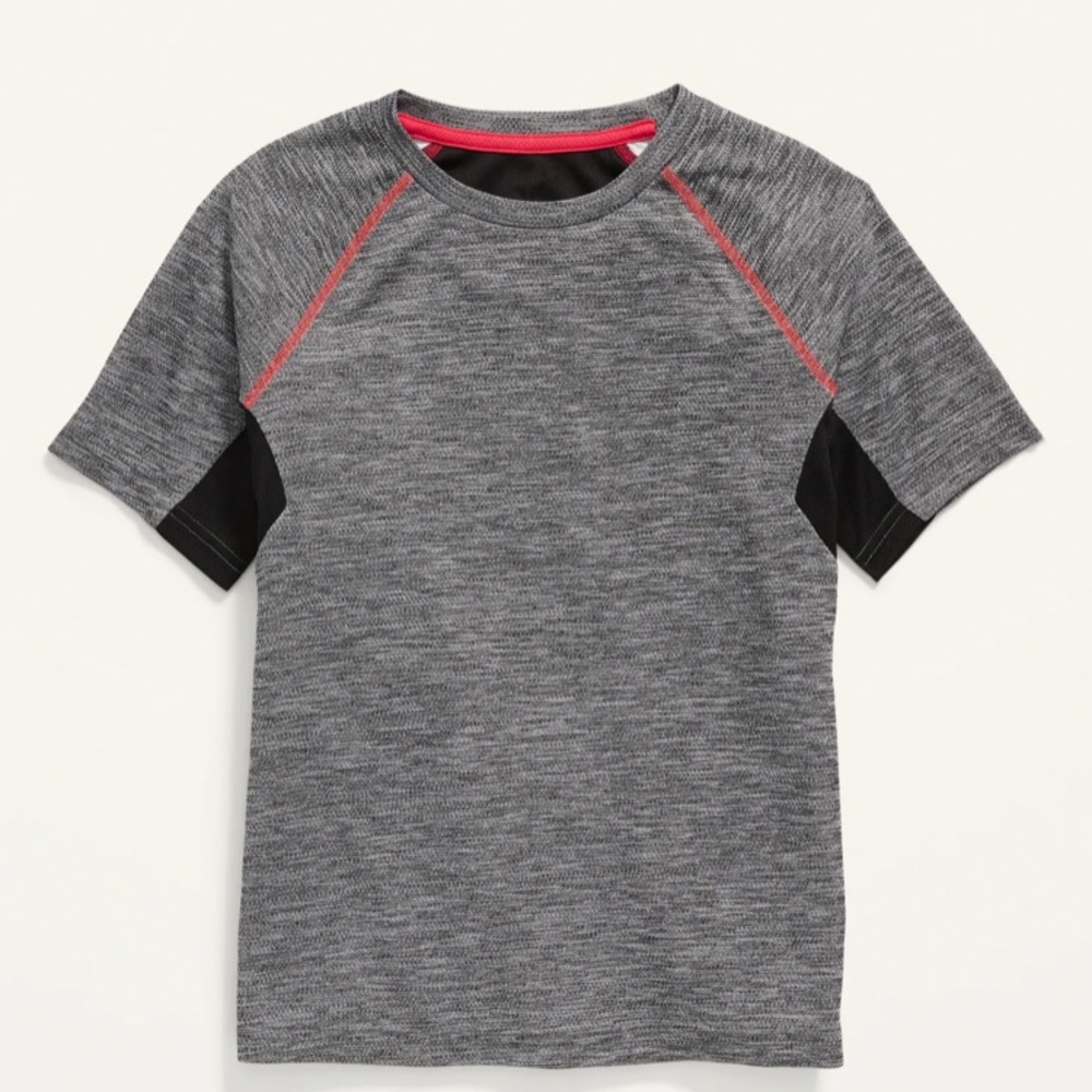 OLD NAVY ACTIVE GO DRY HEATHER GRAY MESH PERFORMANCE T SHIRT SZ L (10-12)